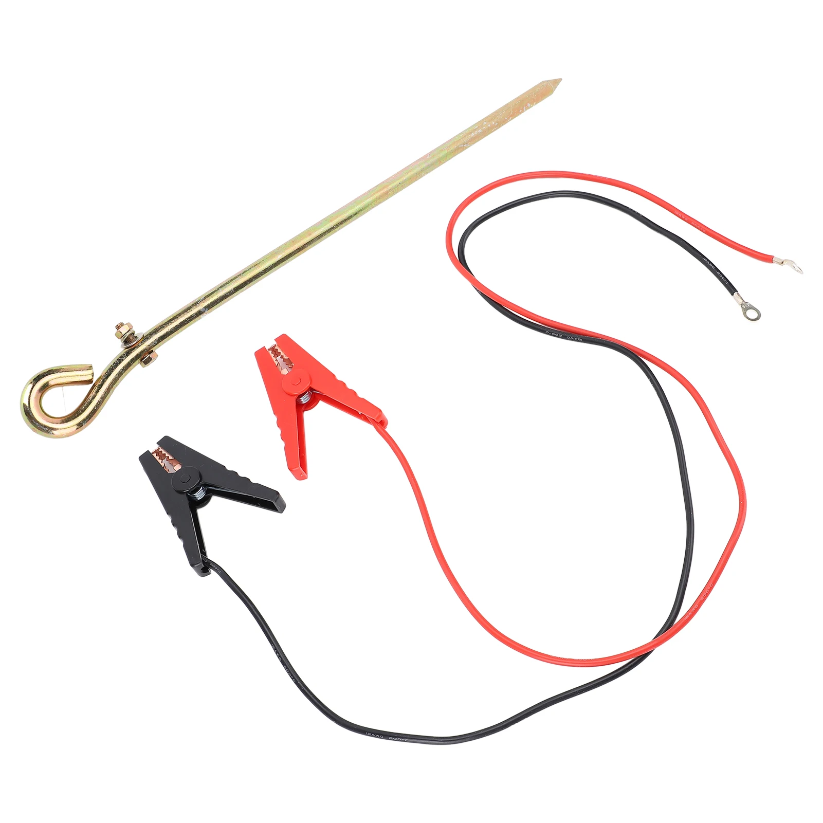 Cavo per recinzione elettrica Asta di messa a terra Cavo per caricatore per recinzione elettrica solare con clip a coccodrillo per recinzione elettrica del generatore