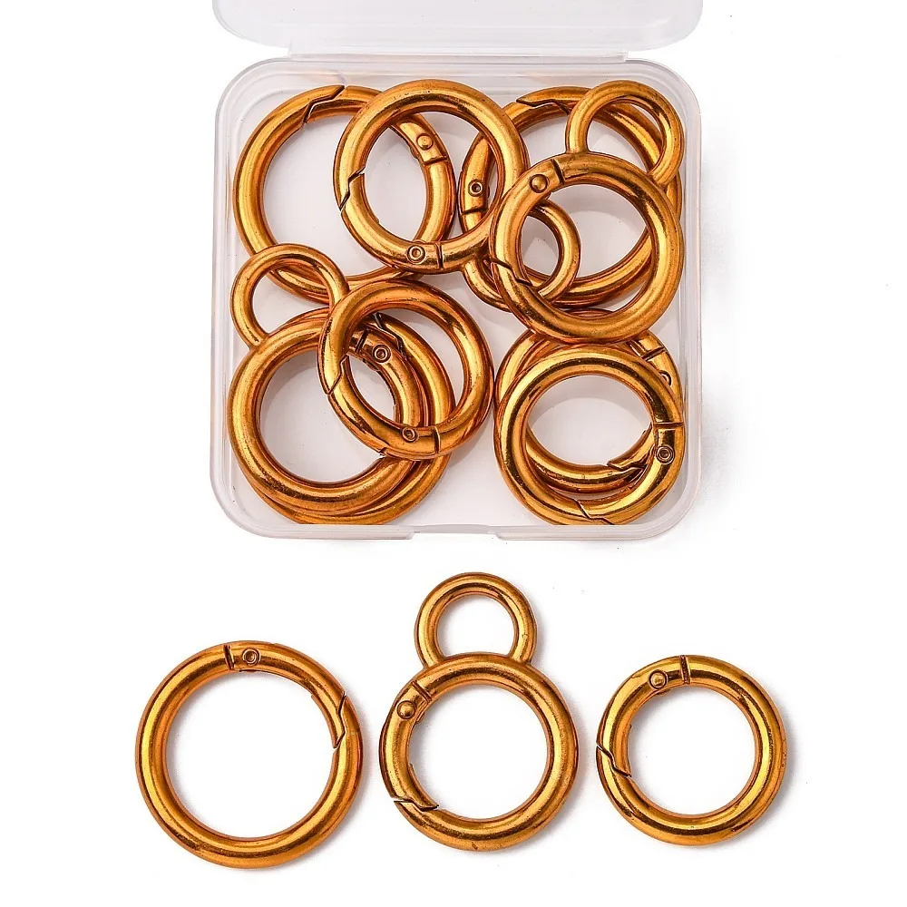 

1box 12pcs 3 styles Alloy Rings for Hardware Bags Ring Hand Accessories 4.15x3x0.5cm Hole: 11.5mm