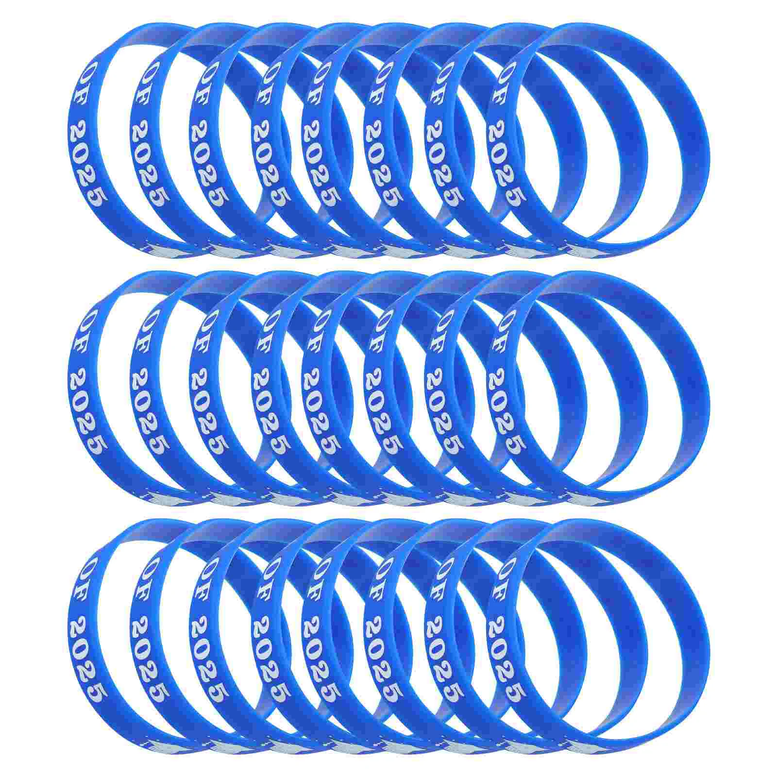 24 Pcs Graduation Party Supplies Bracelet Congrats Class of 2025 Silicone Wristbands Commemorate Campus