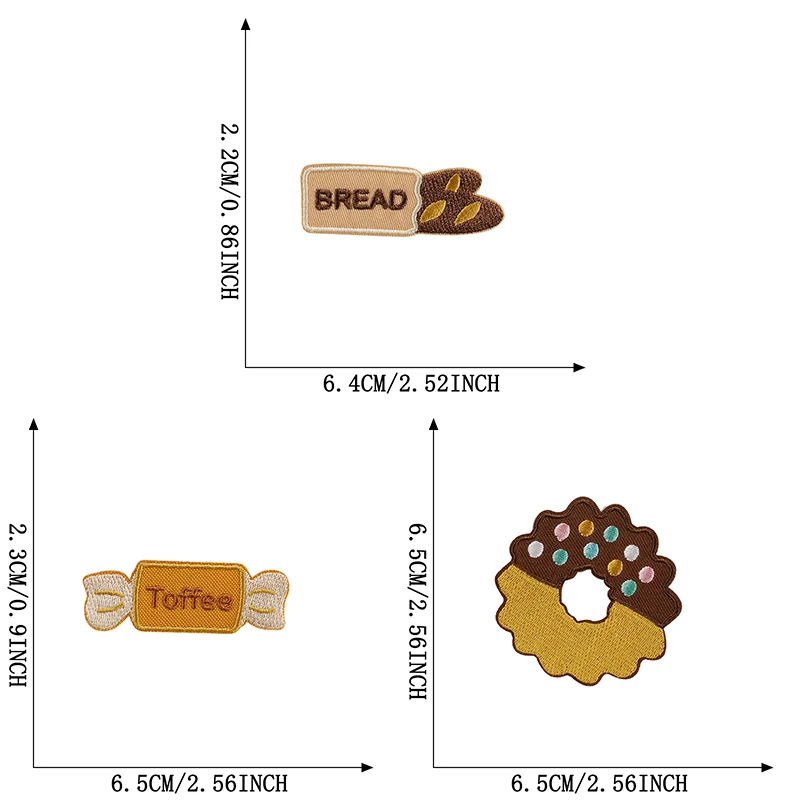 12 stücke Kuchen Lebensmittel Nette Selbstklebende Eisen Auf Patches Für Kleidung Kinder Gestickte Aufkleber Pack Stoffe Lot Jacke Hut nähen Diy – Detail 3