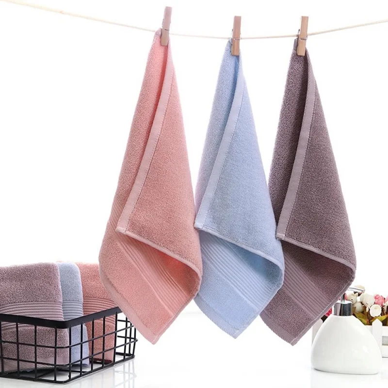 4pcs Thickened Plain Cotton Square Towels Washcloths Solid Color Hand Wipe Towels Bathroom Accessory