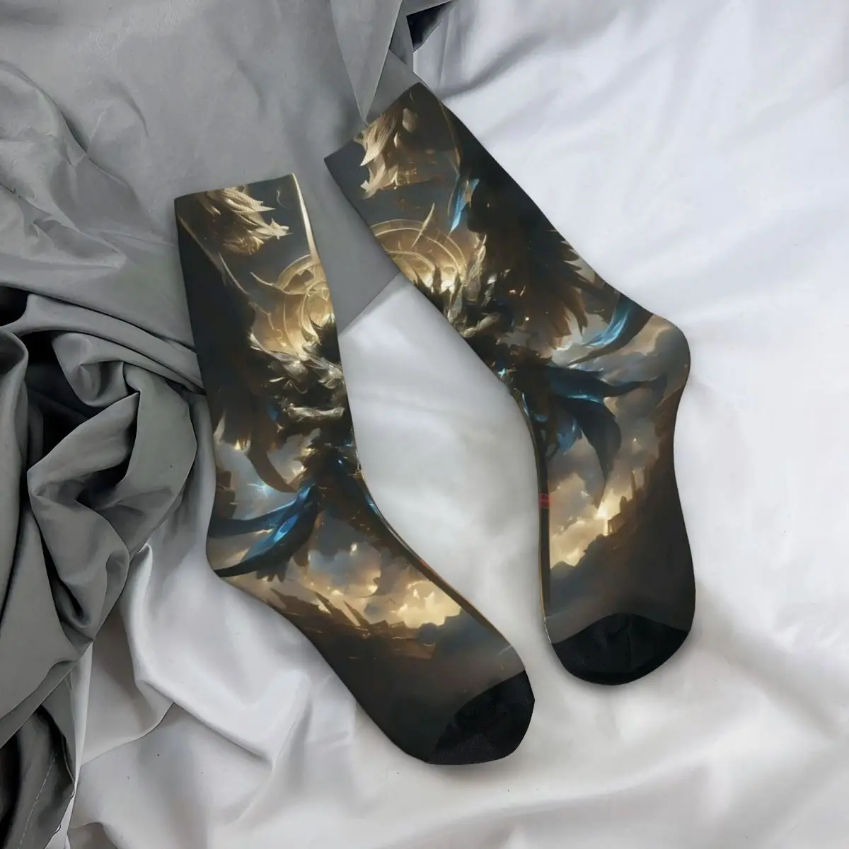 

All Seasons Crew Stockings Mythical Angel Guardian Socks Crazy Hip Hop Long Socks Accessories for Men Women Birthday Present