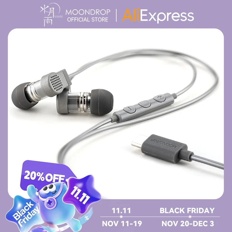 MOONDROP Quark 2 Earphone In-Ear USB C HiFi 32bit/384kHz perangkat keras Decoding headphone