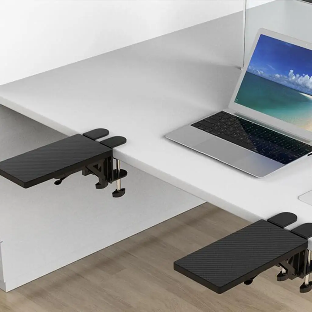 Wood Computer Arm Rest for Desk Folding Computer Desk Extender for Desk Black