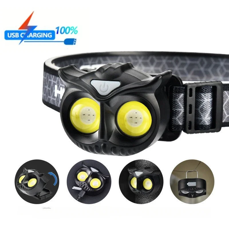 

Smart Motion Sensor COB LED Headlamp USB Recghargeable Headlight Portable Lightweight Head Flashlight Waterproof Head Lamp