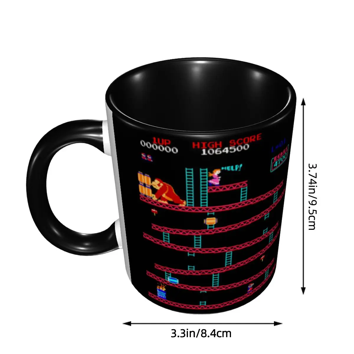 Personalized Donkey Arcade Video Games Kong Coffee Mugs DIY Ceramic Tea Milk Cups