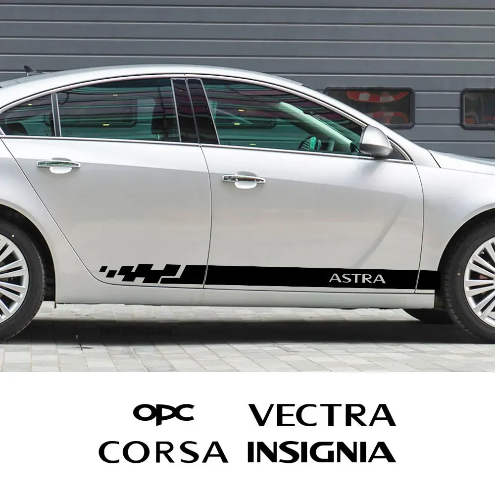 

Для Opel Astra Insignia Corsa OPC Vectra Mokka 2 шт. автомобильные боковые наклейки на двери автомобильный Стайлинг линия талии декоративные наклейки оберточные аксессуары