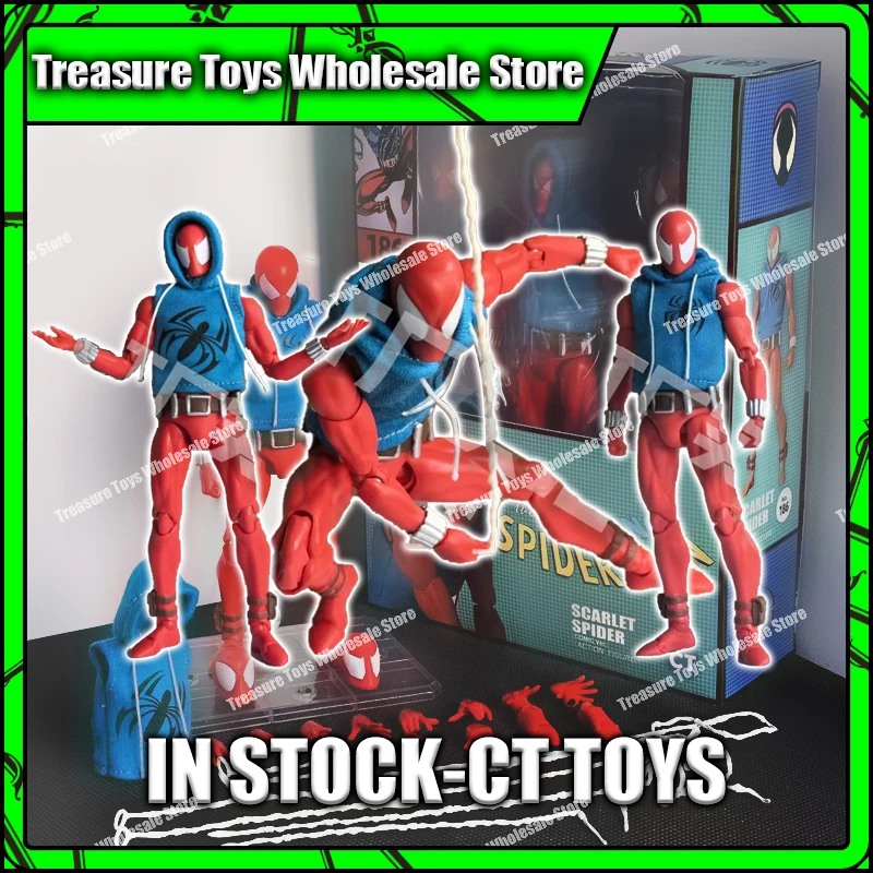 Ct Toys Spiderman Mafex 186 Scarlet Spider The Amazing Spider-Man Comic Version Anime Action Figure Figures Model Kid Gifts Toys