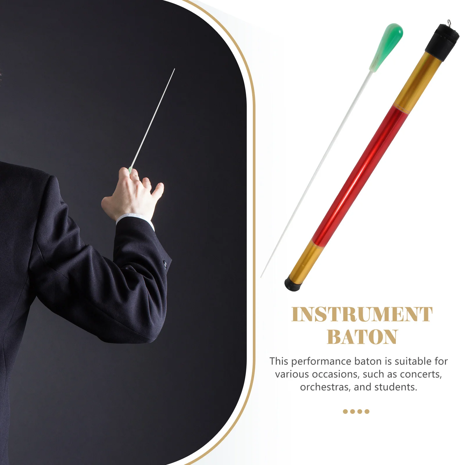 

Conducting Baton Metal Durable Stable Hardness Design Performance Baton Storage Cylinder Orchestra Concert Concert