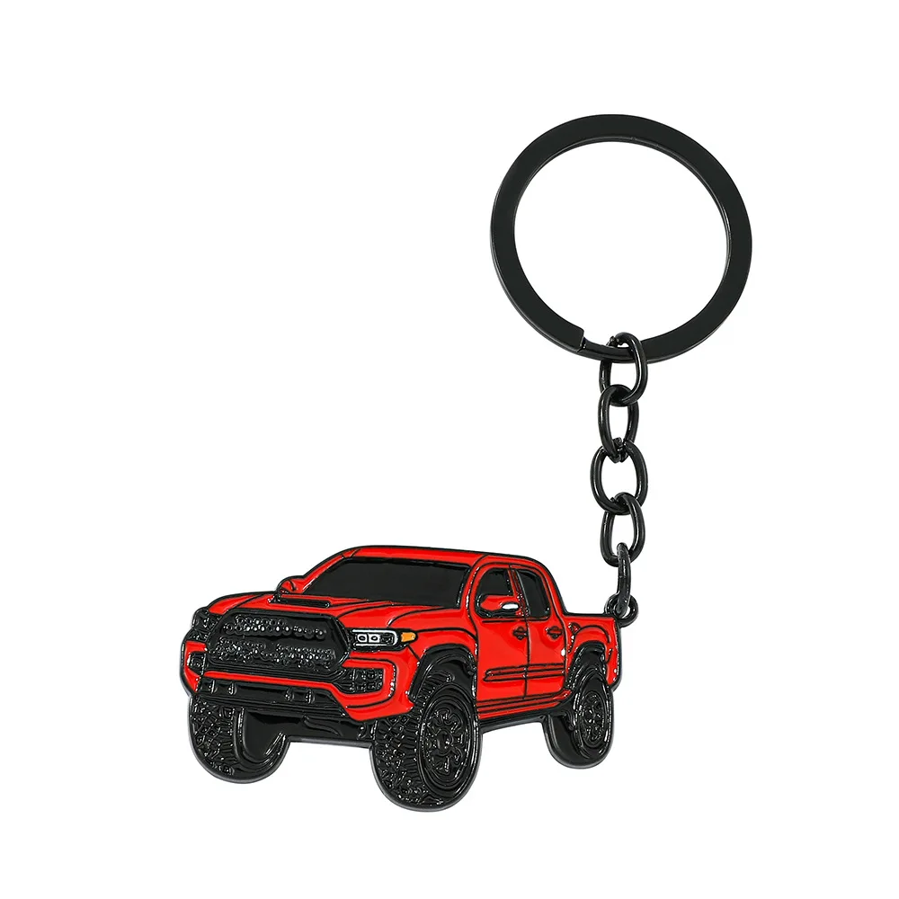 2pcs/bag Uncoated Car Model Pendant Keychain Off-Road Car Hobbyist Keychain Pendant Metal Keychain Durable Decor Accessories