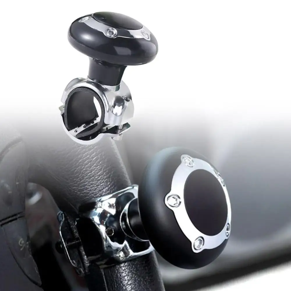Universal ABS Steering Wheel Spinner Knob Car Turning Adapter Steering Wheel Ball Handle Rotating Black Car Accessories Vehicle