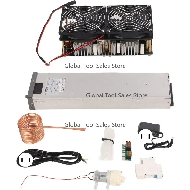 2500W 50A ZVS Induction Heater 12V-48V DIY High-Frequency Heating Machine with American Plug