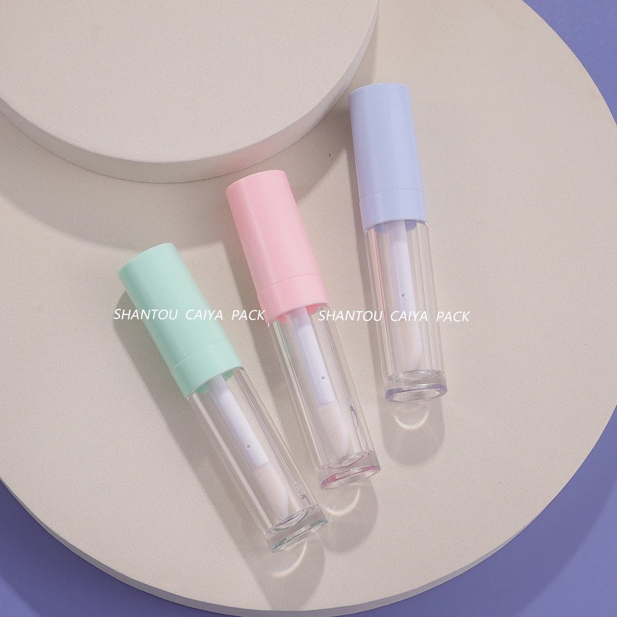 10/30/50pcs empty 8ml big doe foot brush macaron pink blue green cap lip gloss tubes clear refillable lipgloss tube