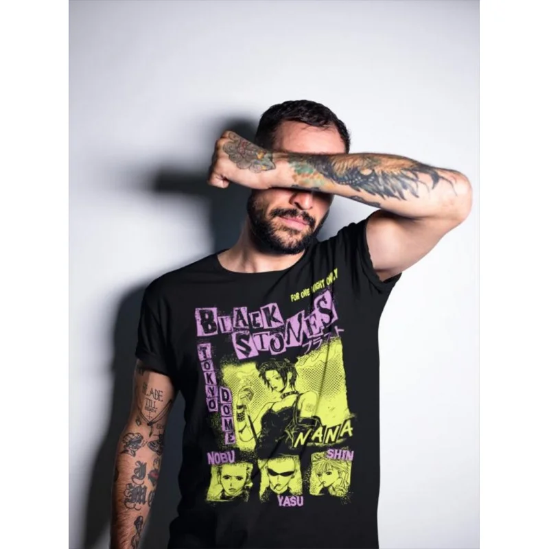 

Nana Osaki 0330 The Black Stones Punk Band Manga Gift T shirt Large size Tops Anime Girl Graphic Print Y2k Clothes Cartoon Tee