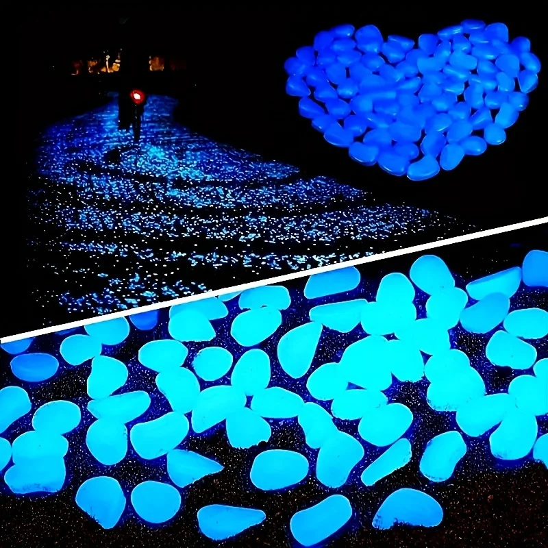 100 Pcs/bag, Luminous Stone, Landscape Flower Pot And Fish Tank Beautification Decorative Stone (0.31 * 0.39 Inches)