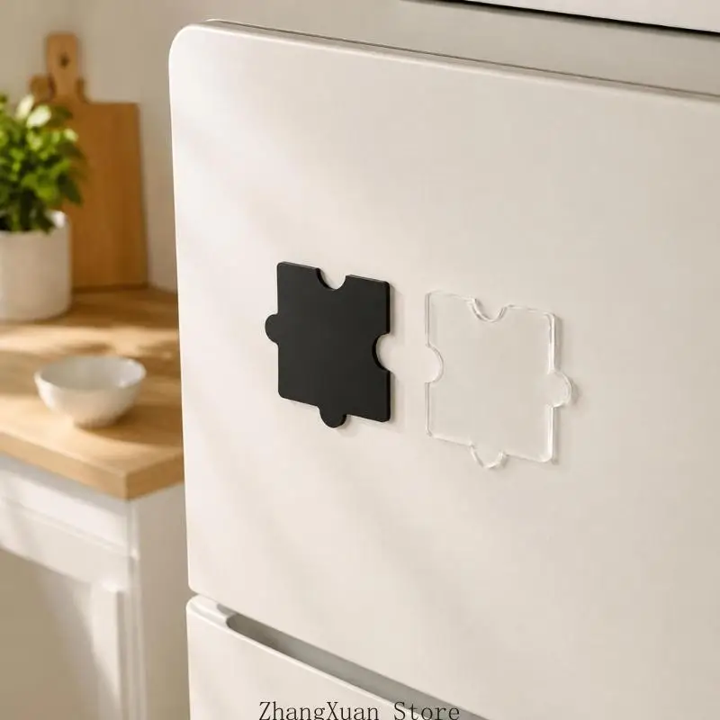 DIY Puzzle Photo Refrigerator Magnets with Remove-and-Position Assembly, Clear Acrylic Frames, and Flexible Backings for Paper