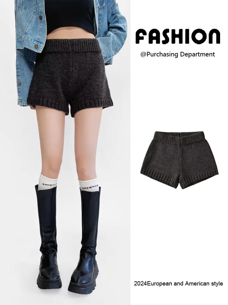 กางเกงขายาวทรงสลิมเอวสูงผ้าถักนุ่มสบายสำหรับผู้หญิง สไตล์ลำลอง รุ่นใหม่ล่าสุดประจำฤดูใบไม้ผลิ