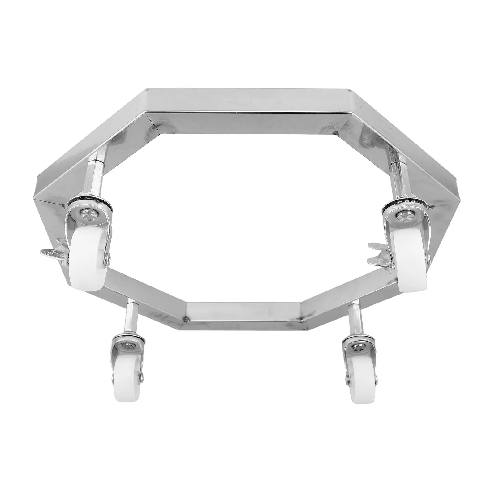 Gas Cylinder Holder Movable Stainless Steel Rolling Tank Stand Brake Wheels Portable Gas Bottle Bracket for Easy Transport