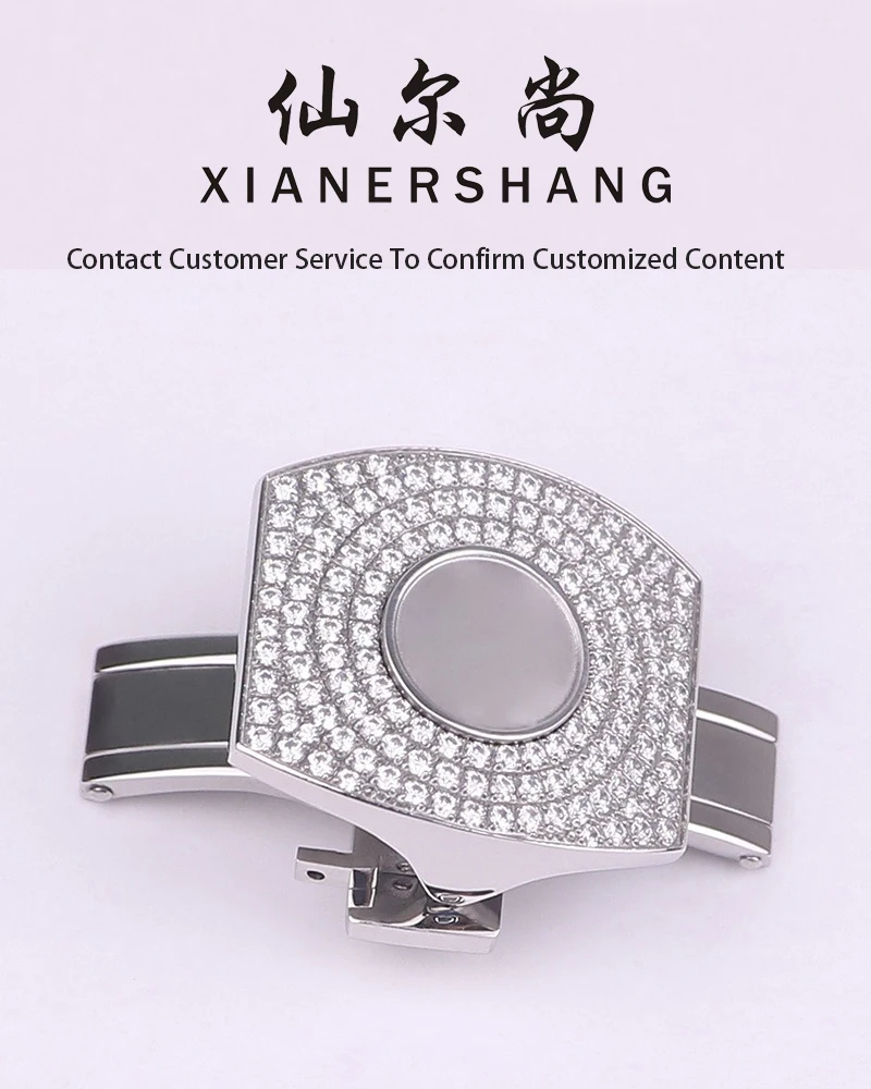 XIANERSHANG Top F-RankM-Uller โลโก้เข็มขัดหัวเข็มขัด316L สแตนเลสฝังเพชรผีเสื้อหัวเข็มขัด20มม.18มม.Clasps