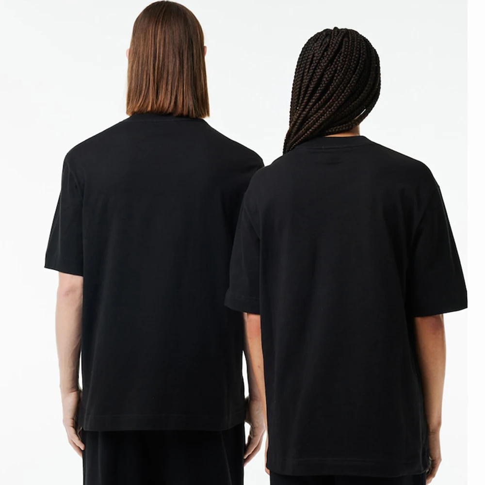 Men's High quality Oversized Loose T-shirt Unisex Cotton Short-sleeved T-shirt Solid color Trendy Casual Fashion Basic Top Tees image 5