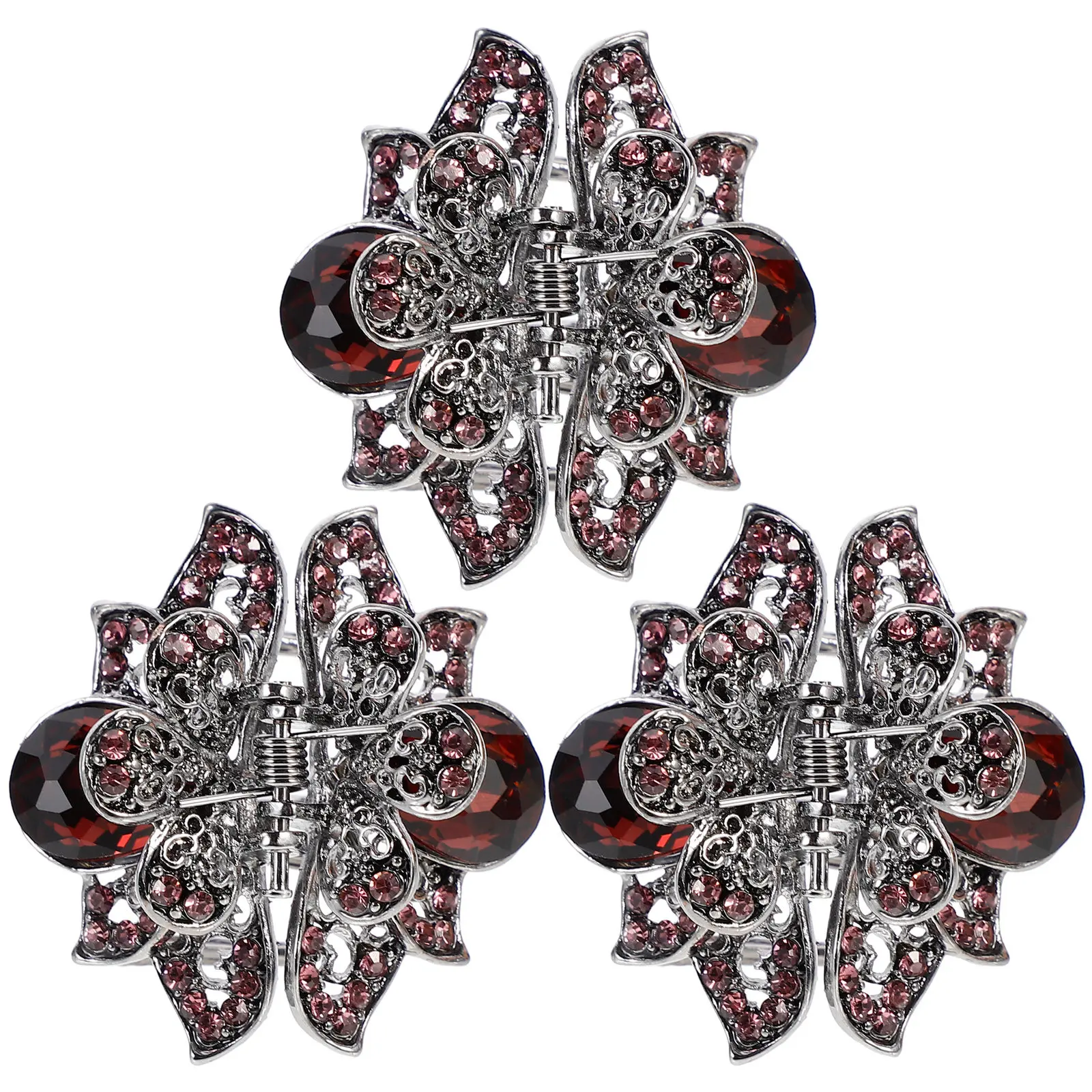 

3Pcs Zinc Alloy Hair Claw Clip Hollow Decorative Hairpin for Bath Makeup and Travel Women Hair Claw Clamp Fashionable Mini