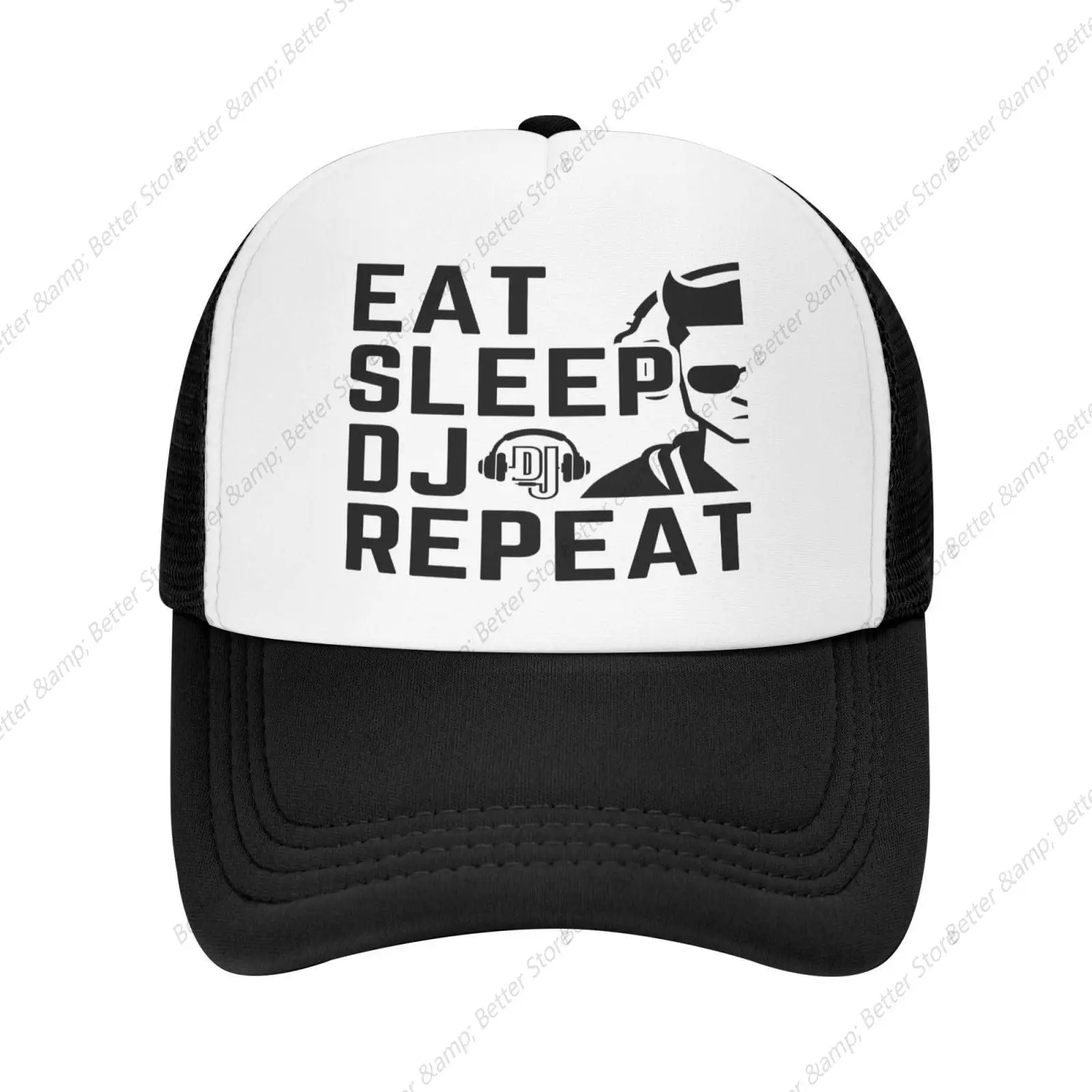 

Mesh Cap Men Women Baseball Cap Funny Trucker Hat Eat Sleep Dj Repeat