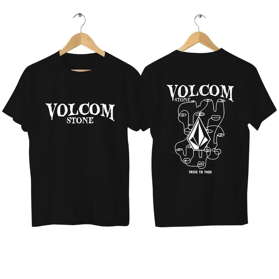 2024 Fashion Tees Men T Shirt Casual Oversized Volcom Stone T-shirt Double-sided Graphic Sports Tops Breathable Streetwear