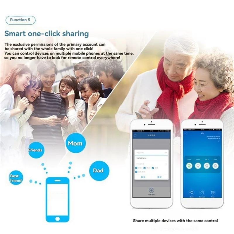 

Excellent-Ewelink 4CH Wifi Smart Relay Switch Access Control Switch APP RF Remote Control 433M Works With Alexa Google Home