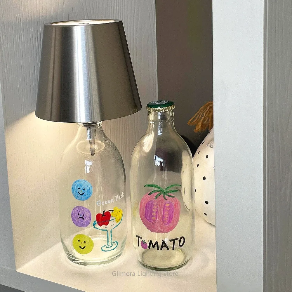 

Glass Bottle Ambient Night Light for Desk Decor, Wine Bottle Table Lamp for Bar Counter,DIY Recreated Mood Lighting for Home Pub