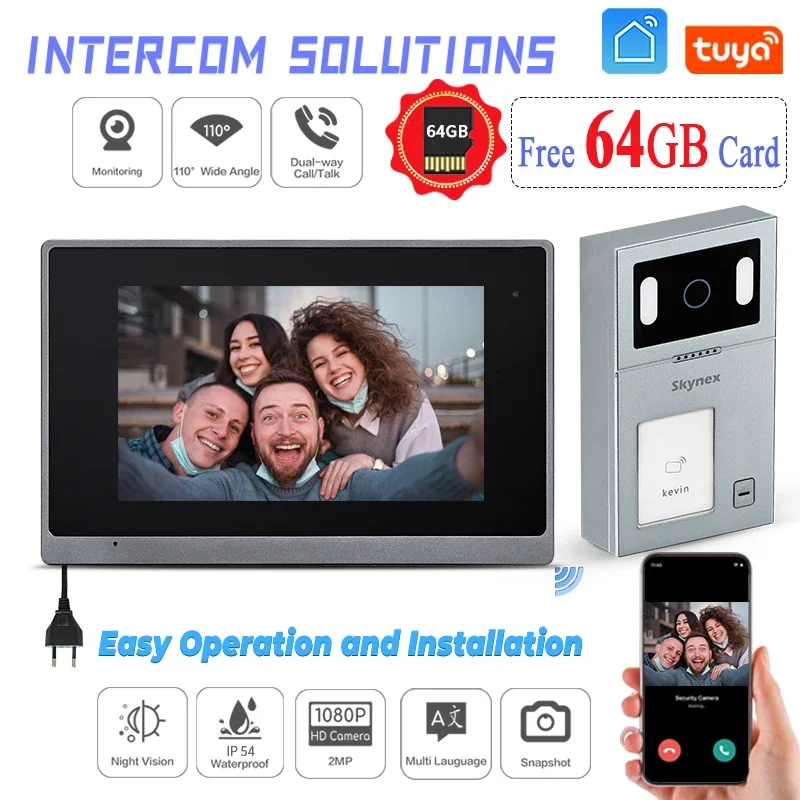 

Ip Video Intercom Security System Network Cable Cat5 / Cat6 Video Intercom System With Bell