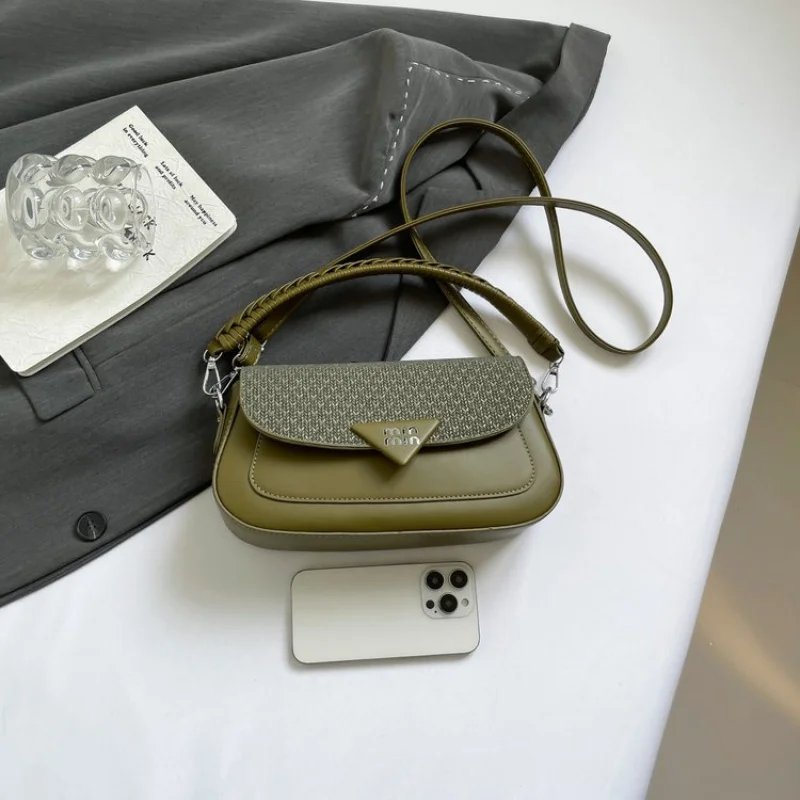 

Стильная дизайнерская сумка через плечо, элитный минималистичный винтажный кожаный клатч, однотонный, уникальный для женщин