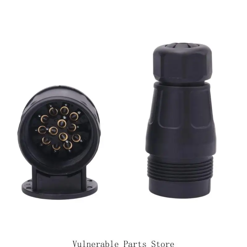 13-Pin Trailer Electrical Coupler for 12 V European-Style Systems, ABS Replacement Part for Campers Tail, Turn, and Brake Light