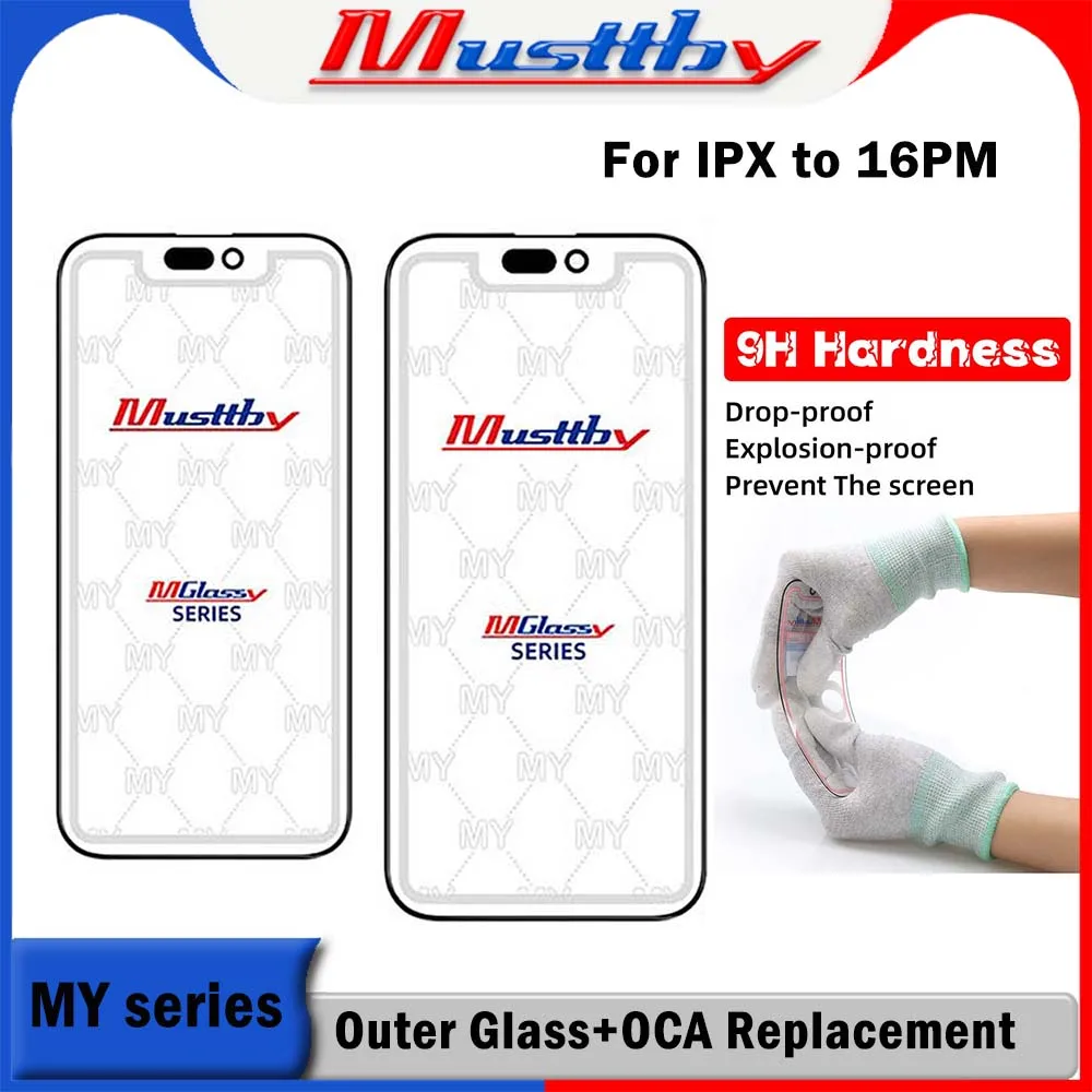 

10pcs Musttby for iPhone 12 13 11 14 15 16 Plus Pro max mini 12promax 16promax X XS XR MAX Glass+OCA 2in1 LCD Touch Lens Repair