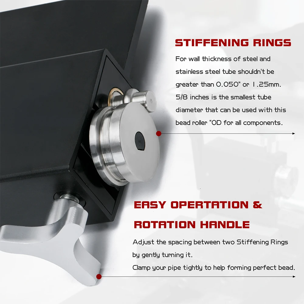 Pipe Tubing Beader Tool Manual Bead Roller Tube For 5/8\