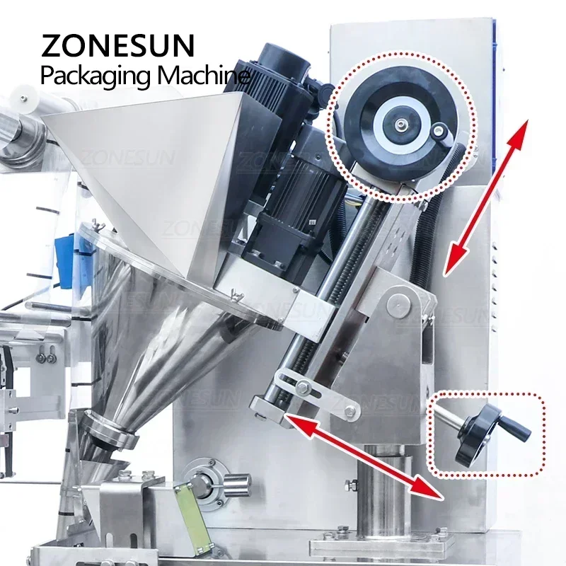 ZONESUN ZS-F100 4 Side Seal Powder Pillow Plastic Bag Filling Sealing Machine Food Beverage  Automatic Packing Machine