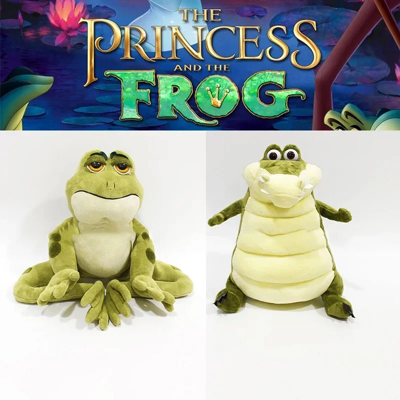 Disney-The Princess and The Frog Brinquedos de pelúcia para crianças, boneca macia recheada, presentes de desenhos animados, periféricos de filme 22cm