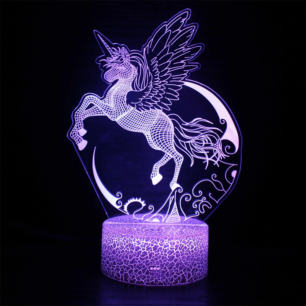 Unicorn Lamp Night Light for Bedroom Colorful Decoration Child Nightlight Christmas Unicorn Gifts for Girls Kids Bedside Lamp