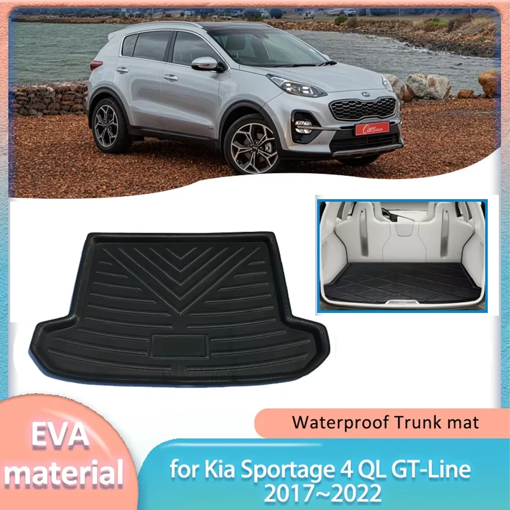 

Для Kia Sportage 4 QL GT-Line 2017 ~ 2022 2018 2019 2020 2021 Автомобильный коврик в багажник, багажник, напольный поднос, ковер для багажа, водонепроницаемый чехол, аксессуары