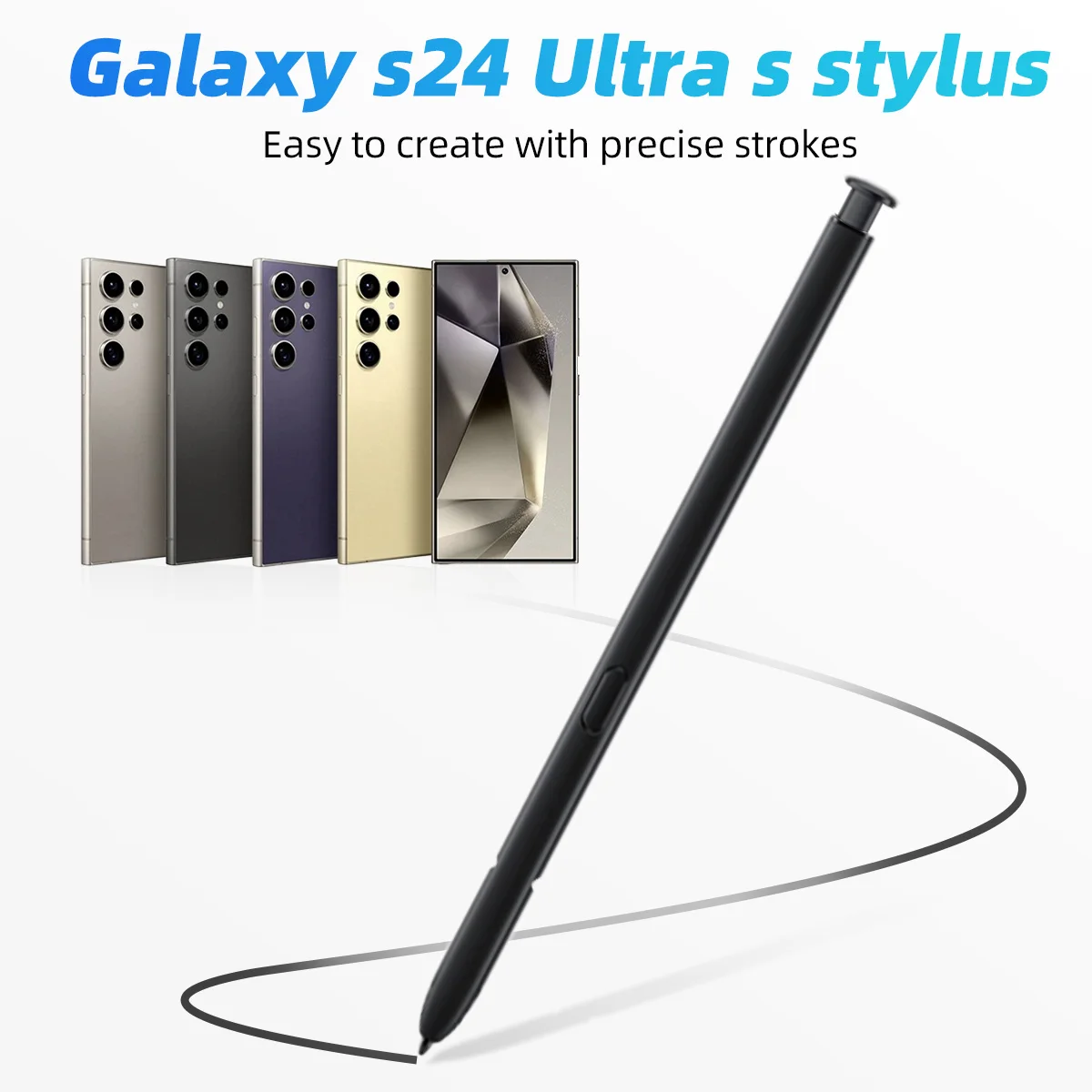 قلم شاشة لمس بديل لهاتف Samsung Galaxy S24 Ultra Stylus بدون قلم S متوافق مع البلوتوث، قلم شاشة لمس SPen
