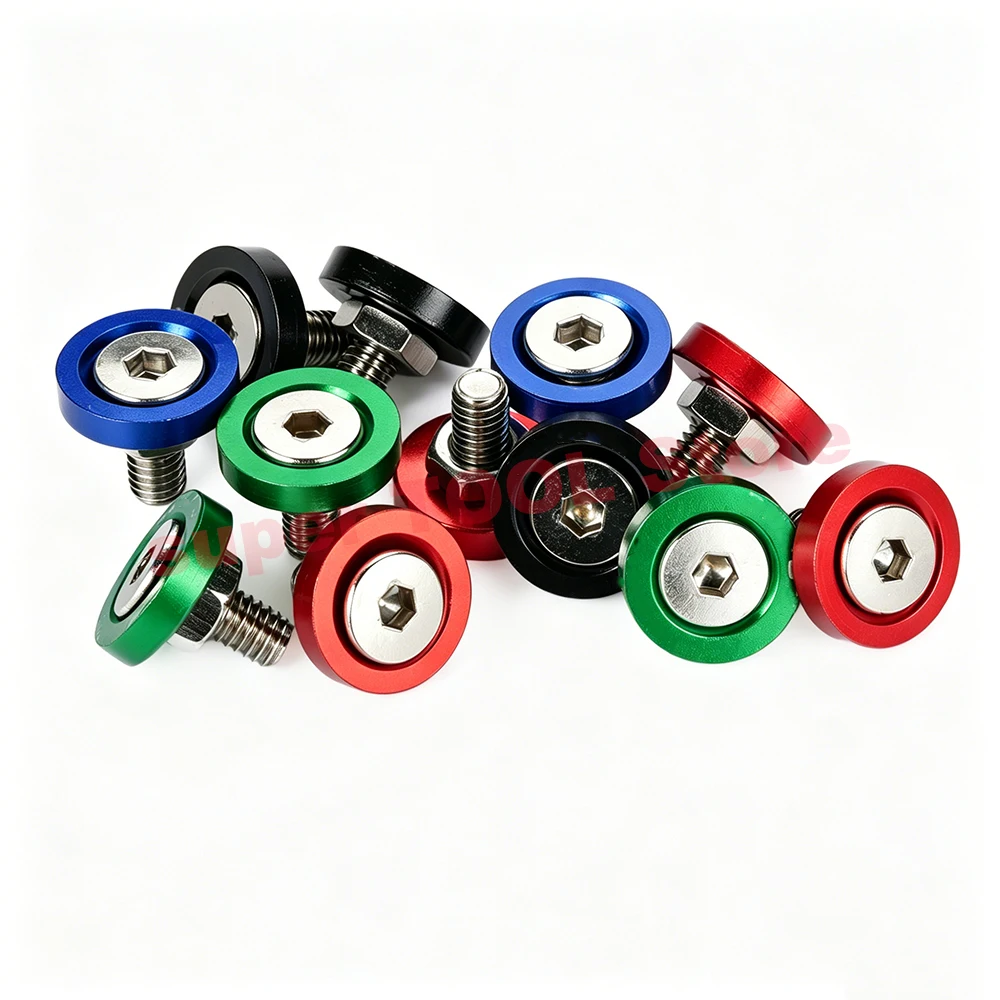 10 Sets Colorful Decor Screw Washers For License Plate Frame Wheel Hub Car Motorcycle Modification Fasteners Accessories