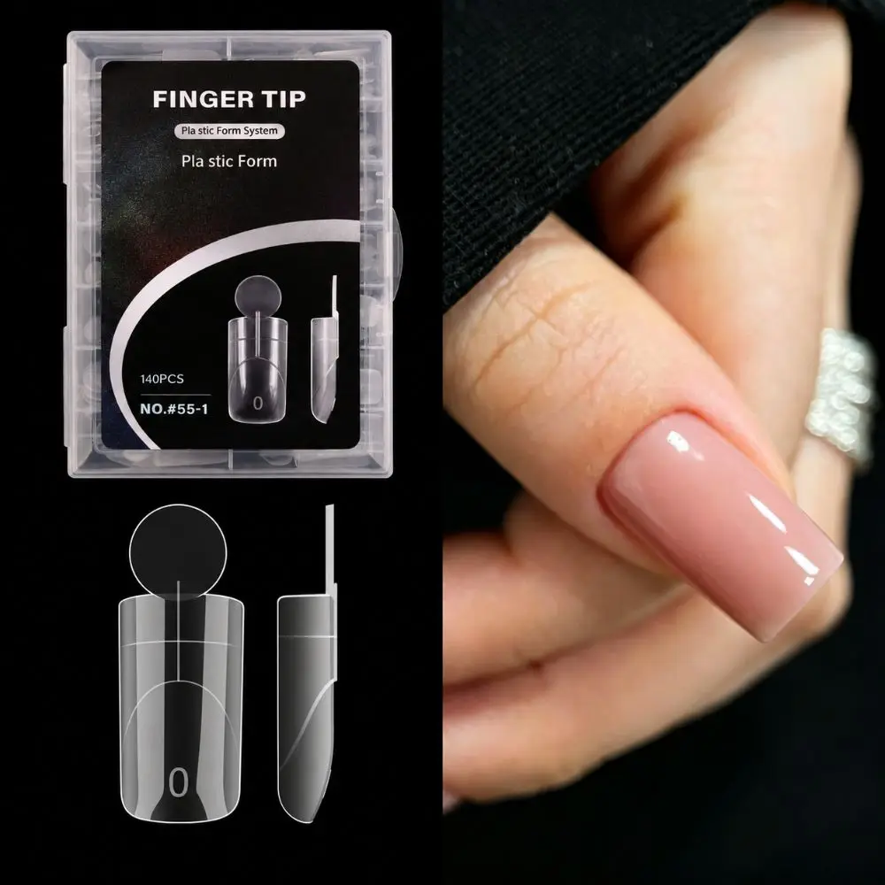 14 Sizes French Nail Dual Forms with Inner French Line Disposable Full Cover Dual Nail Molds Quick Extension