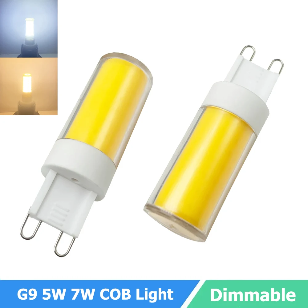 

Dimmable G9 LED COB Corn Bulb AC 110V-130V 5W 7W LED Corn Light Cool/Warm White Deep Dimming No Flciker LED Lamp