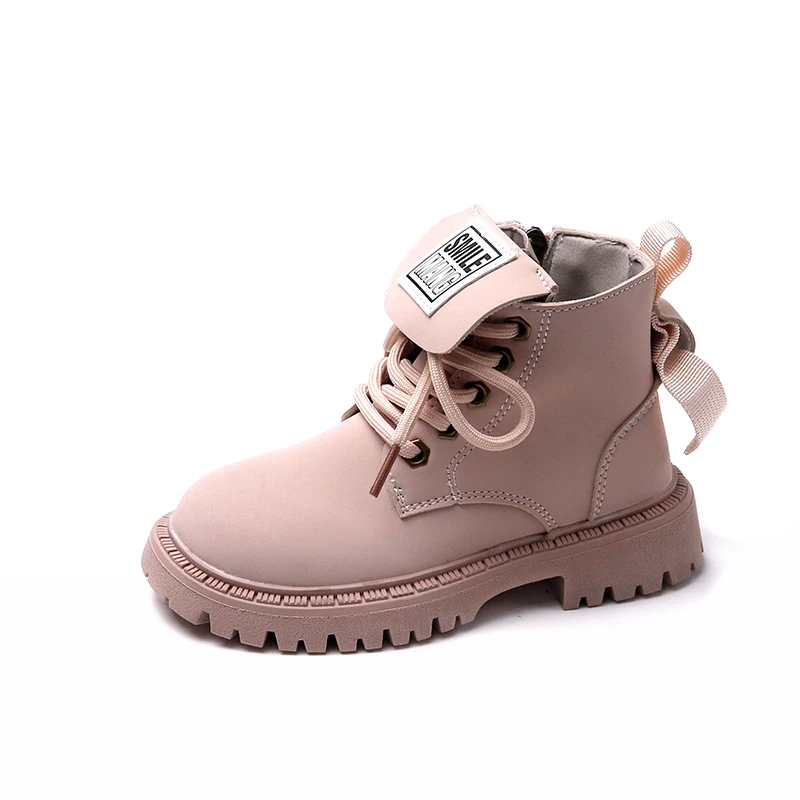 Boys Short Boots 2023 New Round-toe Kids Fashion Simple Non-slip Girls Boots Britain Style Simple Non-slip Children Casual Boots