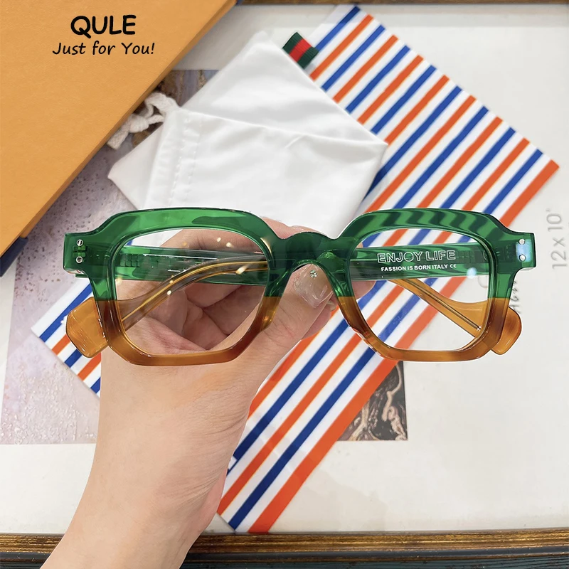 ENJOY LIFE French Designer Brand Frame Eyewear Luxury Women Acetate Rectangle Man Top Quality Trendy Handmade Glasses Frames