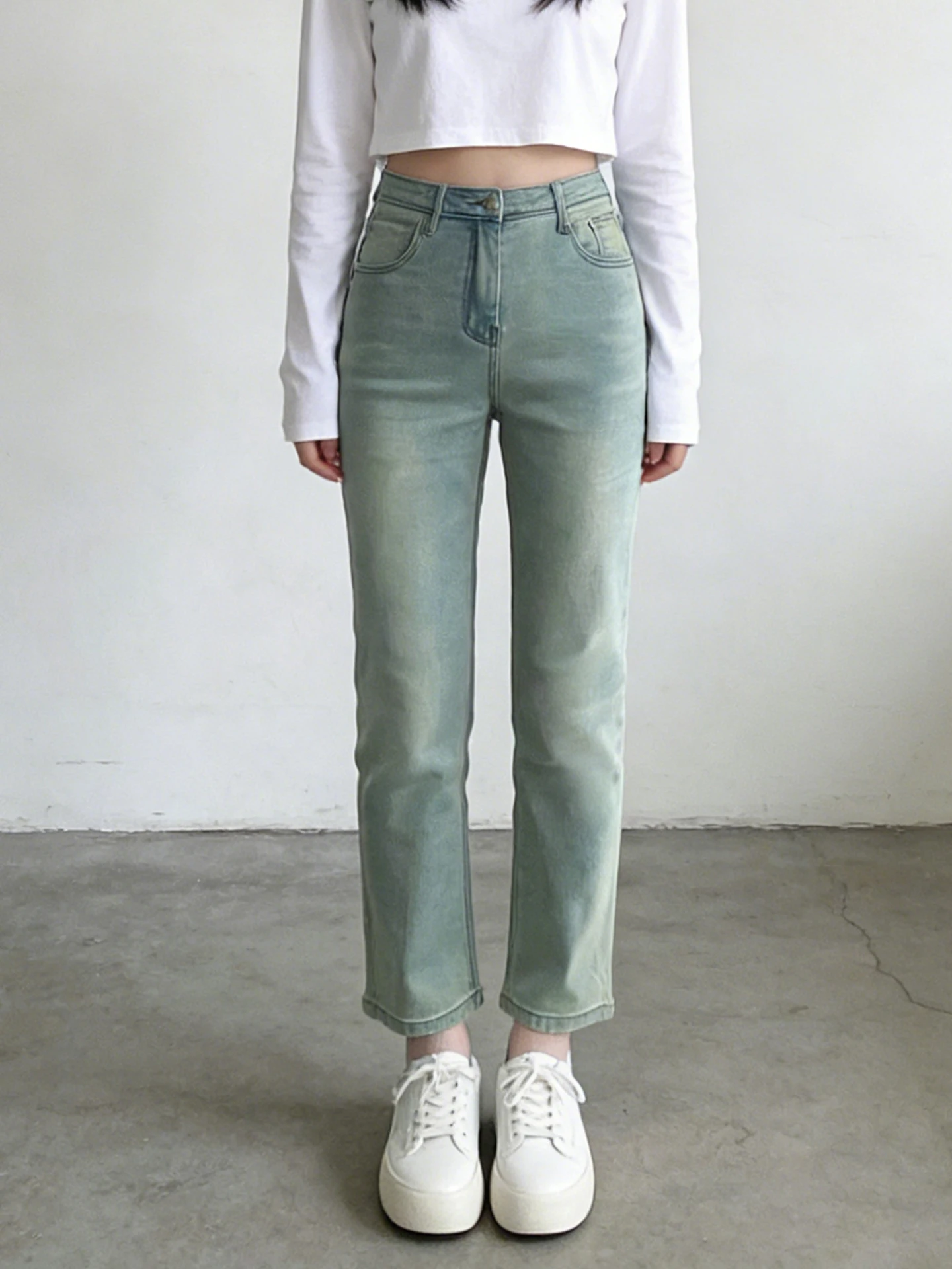 

Женские джинсы с высокой талией, свободного кроя, прямые, эластичные, из денима, весна-лето, большие размеры, утягивающие, длиной 7/8