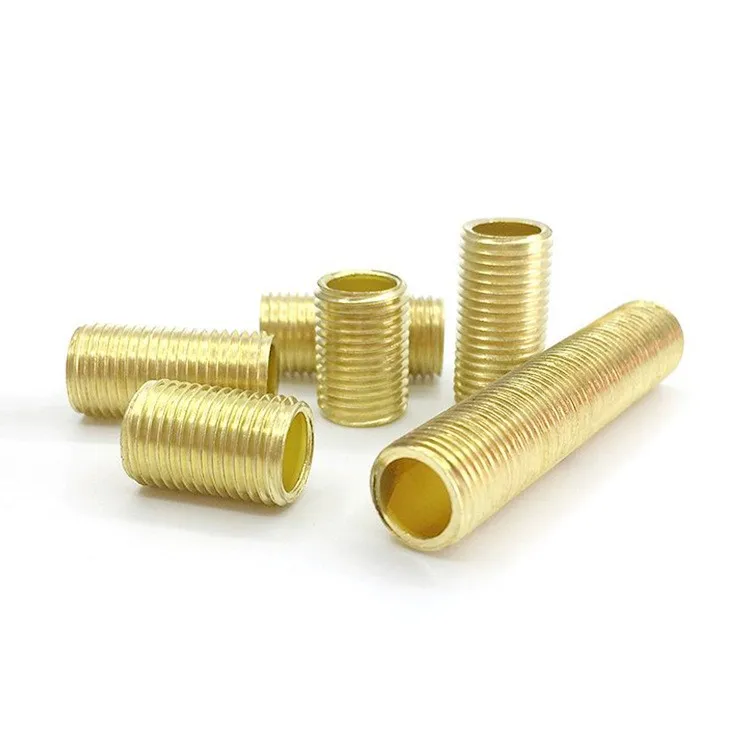 10 pieces M10 Brass Threaded Rod Screw Tube Lamp Pole Joint Pipe for Lighting Fixtures