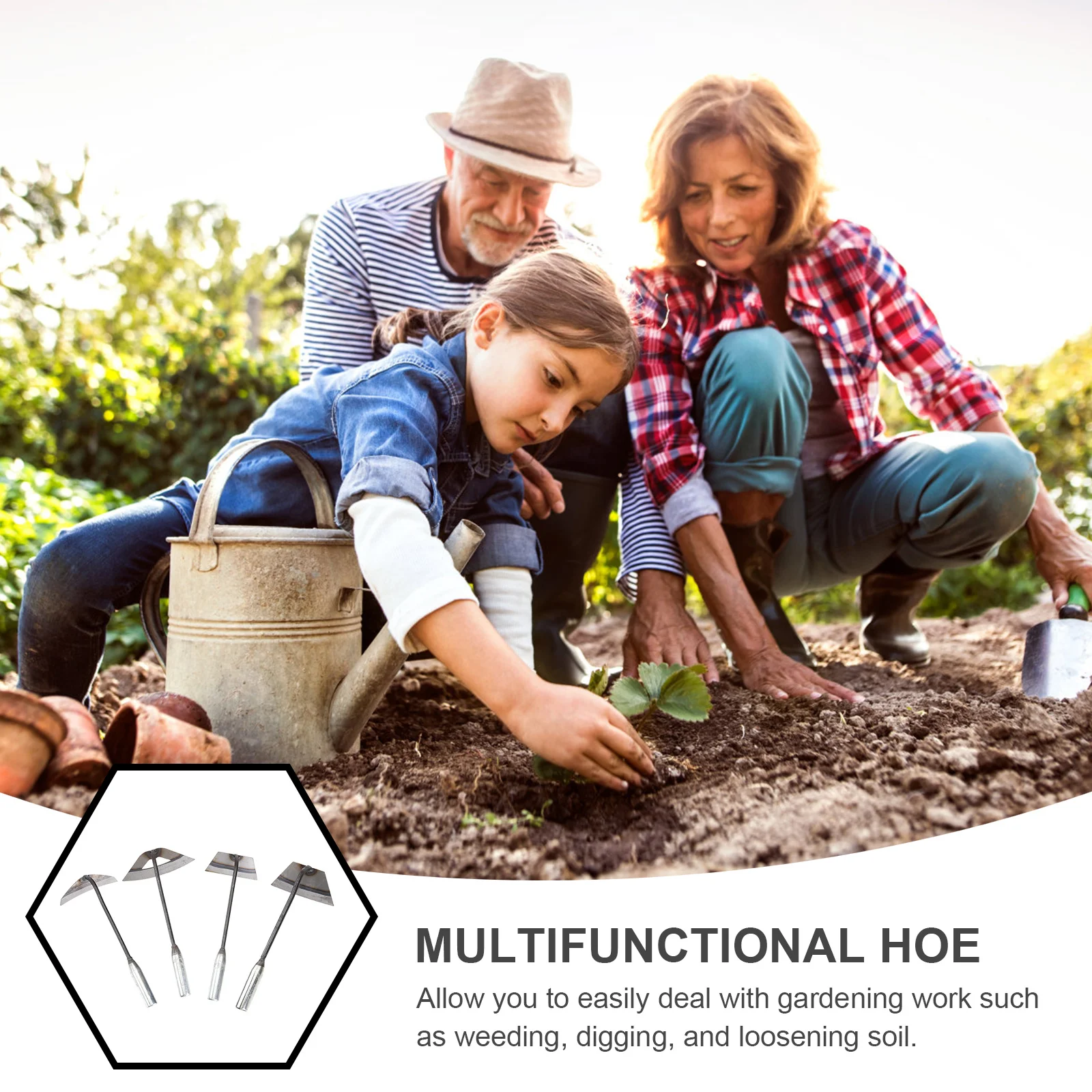 4 pezzi zappe manuali strumenti di coltivazione durevoli per diserbo scavo piantare utensili manuali da giardino set coltivazione zappe forniture da giardinaggio