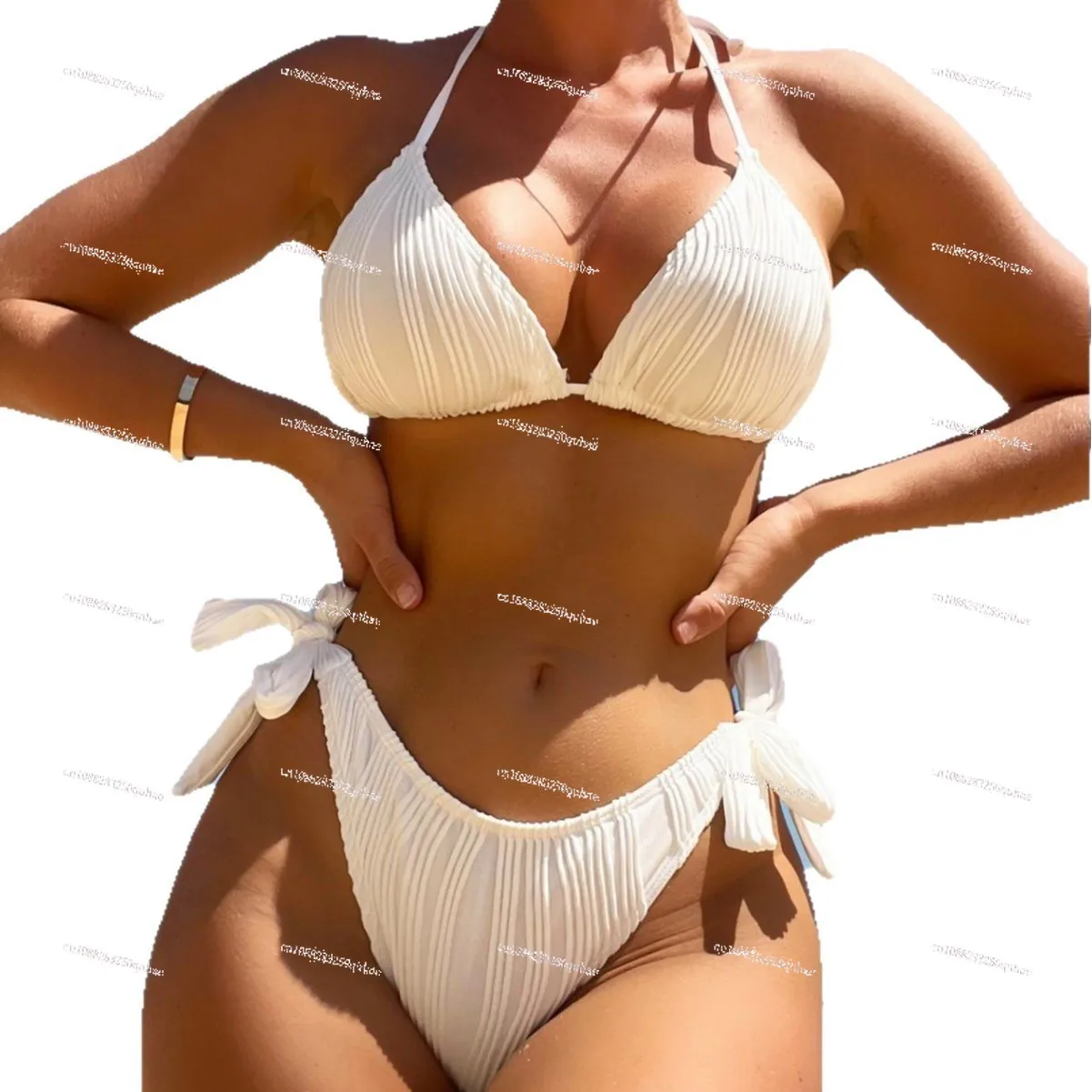 

Новый однотонный купальник из трех частей, сексуальное бикини, модный женский раздельный купальник