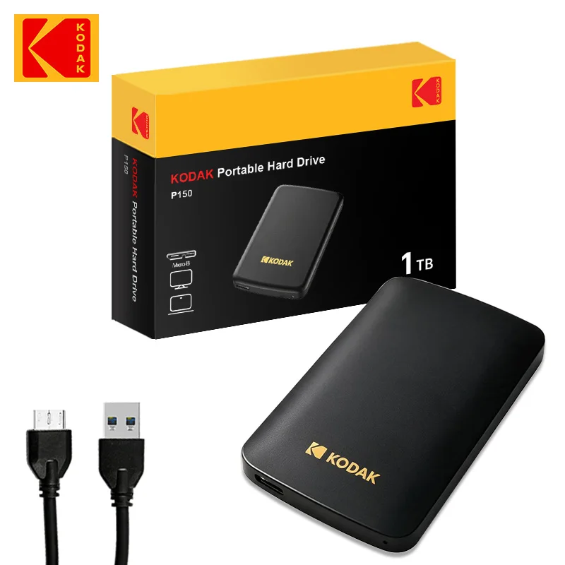 Kodak Portable External Hard Drive HDD P150 5Gbps USB3.0 External Hard Disk 500G 1TB Large-capacity Storage PS4/Xbox/PC