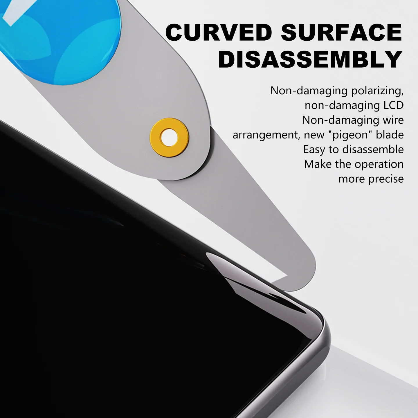 

MaAnt M086A M086B Инструмент для разборки изогнутого экрана, не повреждающая поляризационная противоскользящая ручка, гибкая сталь для ремонта мобильных телефонов